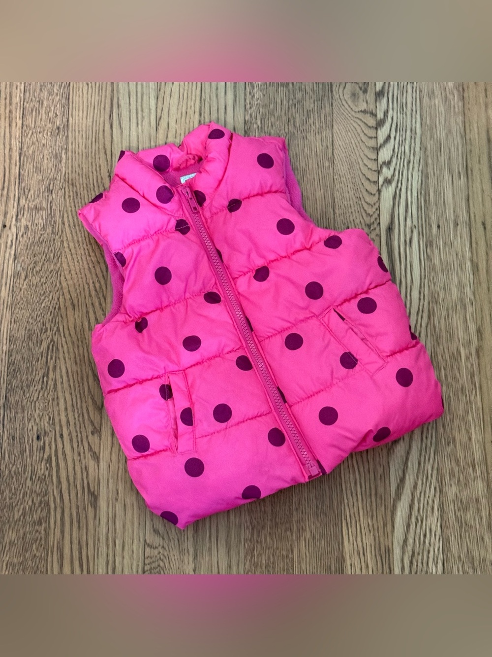 Old Navy Hot Pink Polka Dot Vest Girls size 3T